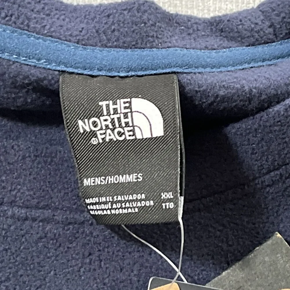 NWT North Face TKA Glacier Pullover Crew Mens XXL Blue/Navy Fleece Standard Fit